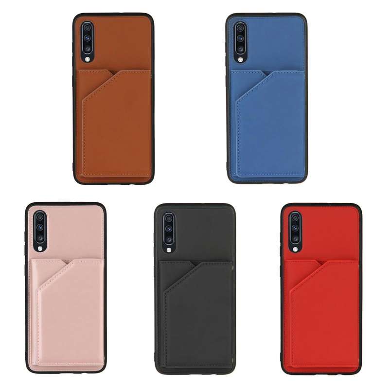 For Samsung Galaxy A70 & A70s Skin Feel PU + TPU + PC Back Cover Shockproof Case with Card Slots ...