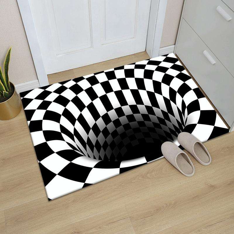 3D Geometric Stereo Trap Vision Living Room Bedroom Carpet, Size: 50x80cm(Rectangular Trap A)