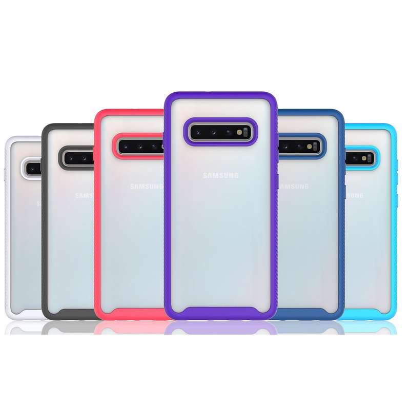 For Samsung Galaxy S10 Plus Starry Sky Solid Color Series Shockproof PC + TPU Protective Case(Black)