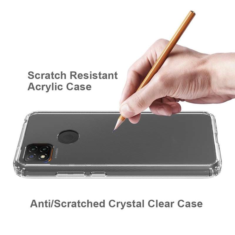 For Xiaomi Redmi 10A Scratchproof TPU + Acrylic Protective Phone Case(Black)