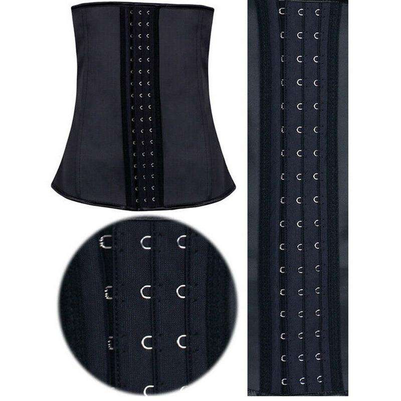 Lady Elastic Latex Steel Bone Buckle Toning Body Lifting Hips Slimming Waist Belt, Size: M(Black)