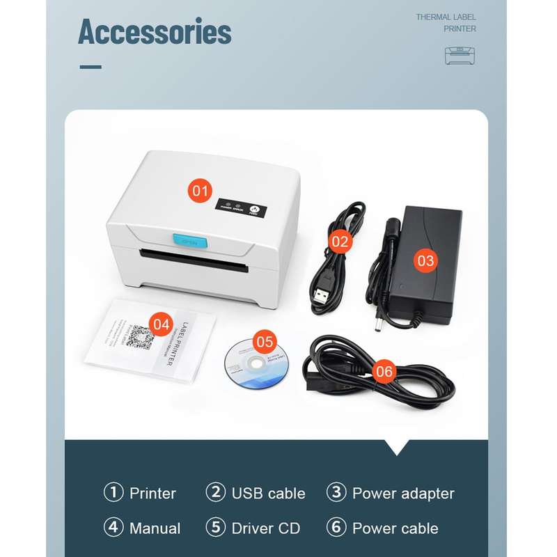 ZJ-8600 76x130 Single Paper Waybill Express Bill Label Printer, EU Plug