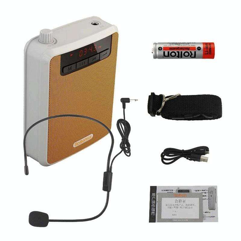 Rolton K300 Portable Voice Amplifier Supports FM Radio/MP3(Orange)