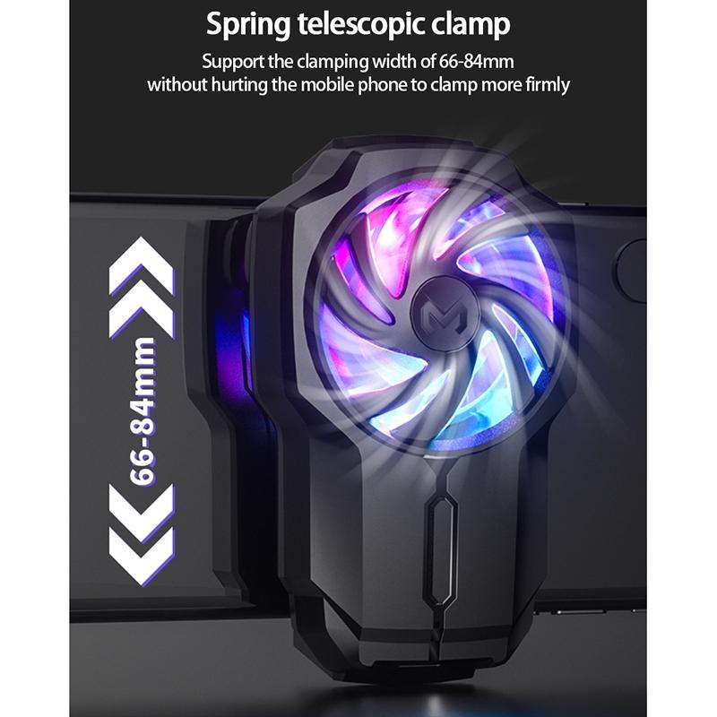 MeMo FL05 Fan Mobile Phone Radiator with Colorful Lights(Black)