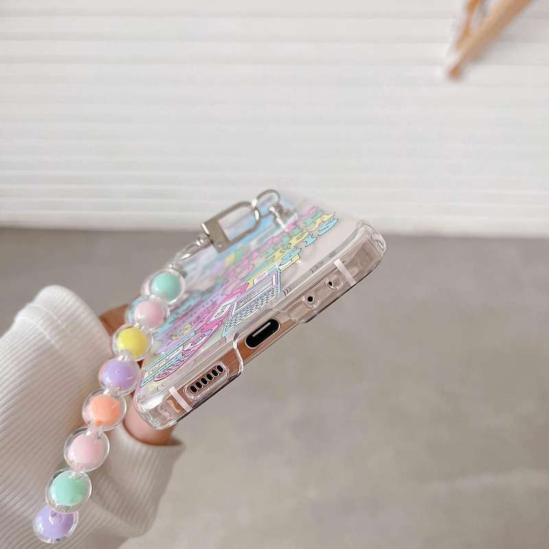 For Samsung Galaxy Z Flip5 Painted Pattern PC Transparent Folding Phone Case(Z75 Era Tags)