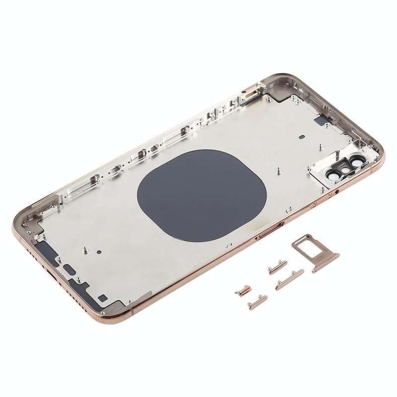 Back Cover with Camera Lens & SIM Card Tray & Side Keys for iPhone XS Max(Gold)