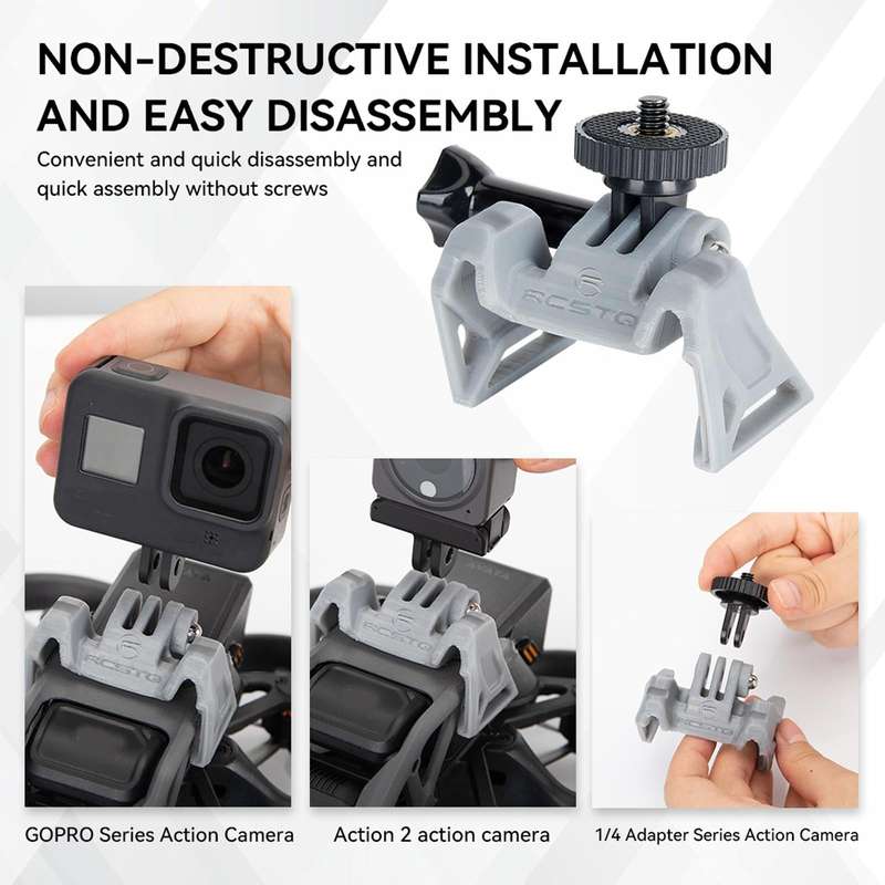 For DJI Avata / Action 2/Gopro Hero11 Black RCSTQ Extension Holder Without 1/4 Screw