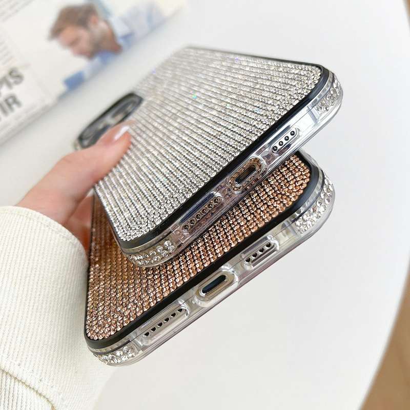 For iPhone 15 Solid Color Diamond TPU Phone Case(Silver)