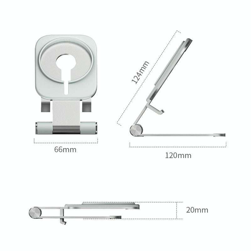 Magsafe Wireless Charging Stand Aluminum Alloy Folding Desktop Live Bracket(Dark Gray)
