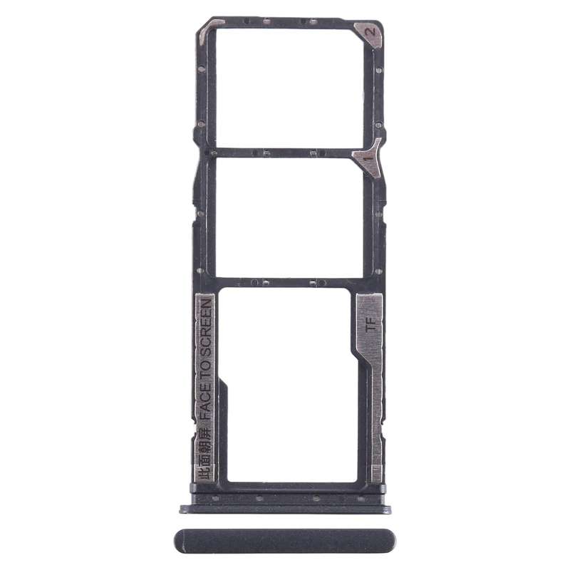 For Xiaomi Redmi 12C SIM Card Tray + SIM Card Tray + Micro SD Card Tray (Black)