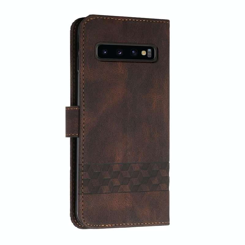 For LG V60 ThinQ 5G Cubic Skin Feel Flip Leather Phone Case(Dark Brown)