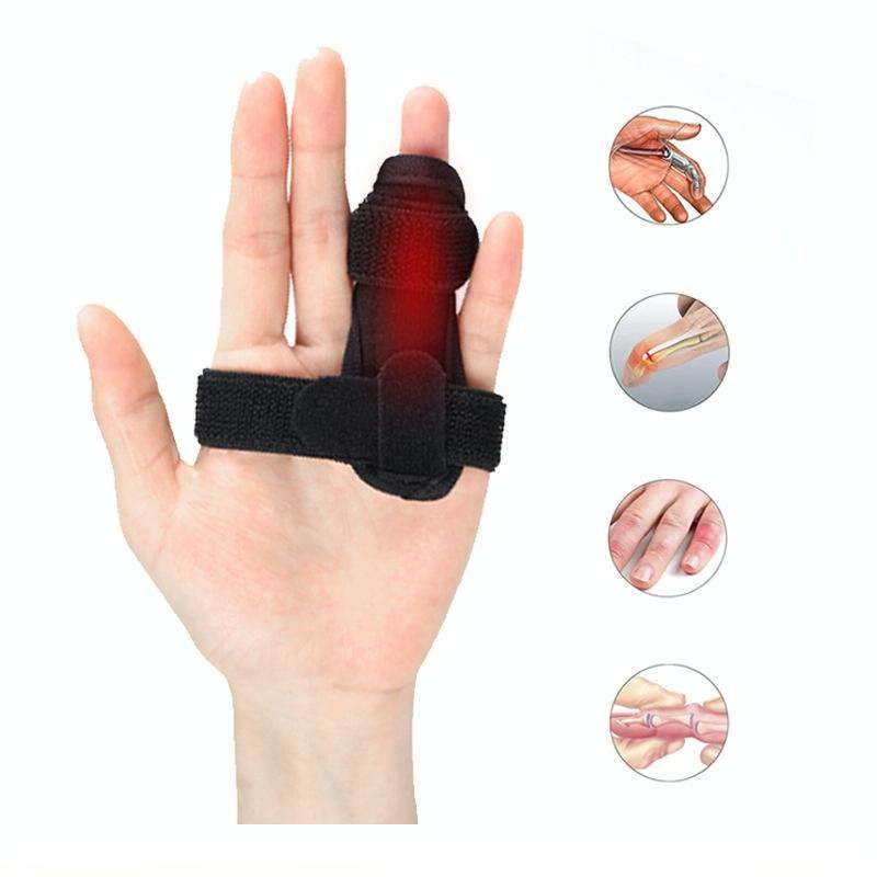 011 Finger Joint Strap Finger Dislocation Sprain Support Strap Tendon Rupture Splint(Black)