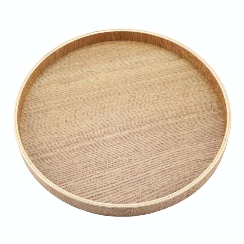 Creative Round Solid Wood Tea Tray Hotel Wooden Tay Storage Tray, Diameter: 24 cm