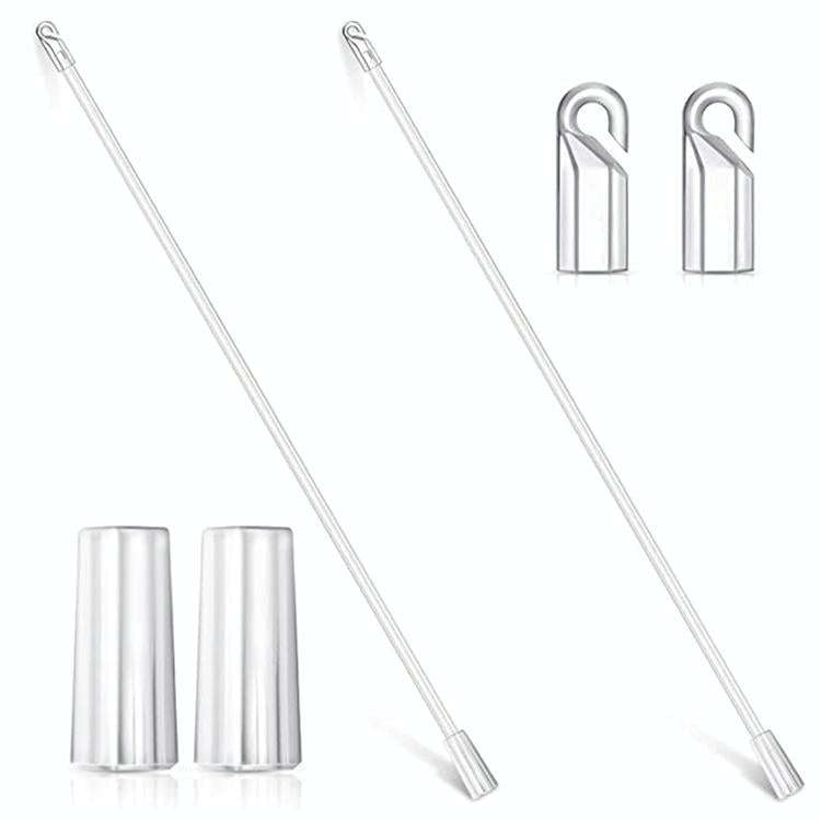 5PCS Blinds Acrylic Transparent Rod Move Light Rod With Hook Handle, Size: 12 Inch