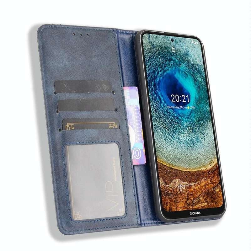 For Nokia X10 / X20 Magnetic Buckle Retro Crazy Horse Texture Horizontal Flip Leather Case with H...