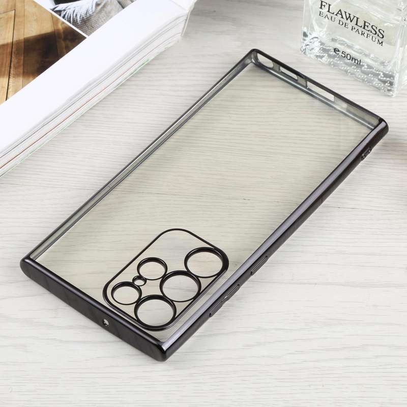 For Samsung Galaxy S22 Ultra 5G SULADA Elastic Silicone Edge + TPU Phone Case(Black)