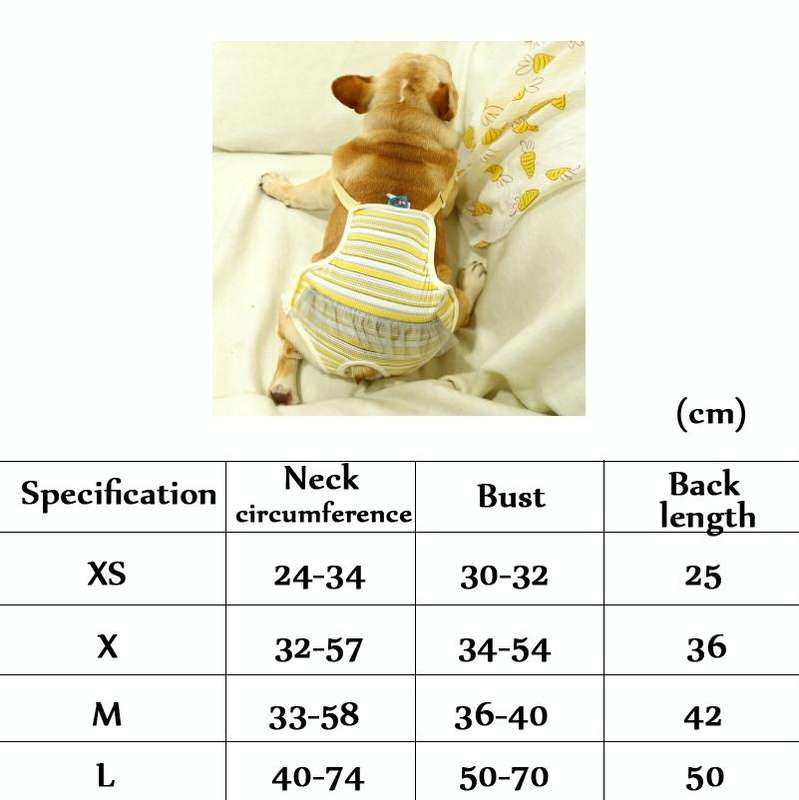 Dog Harassment Physiological Pants Pet Adjustable Bib, Size: S(Yellow White)