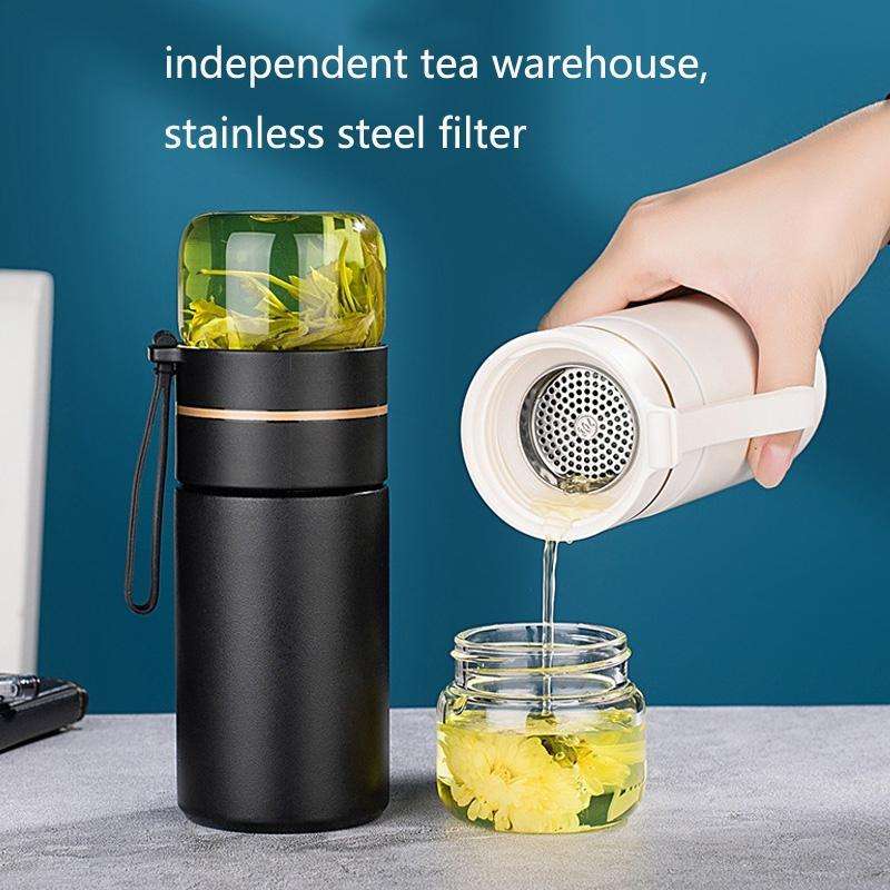 739 316 Stainless Steel Tea Glass Thermos Cup(Black)