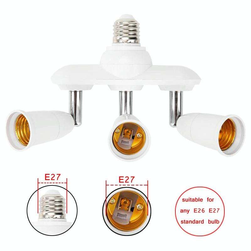 1 to 2 E27 to E27 Socket Distributor Adjustable Converter E27 LED Bulb Holder(2 in 1)