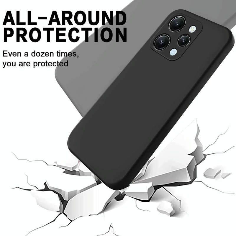 For Xiaomi Redmi 12 4G Pure Color Liquid Silicone Shockproof Phone Case(Black)
