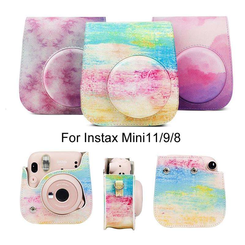 For Instax Mini11 / 9 / 8 PU Cortex Retro Camera Bag Protective Cover(Fantastic Cloud)