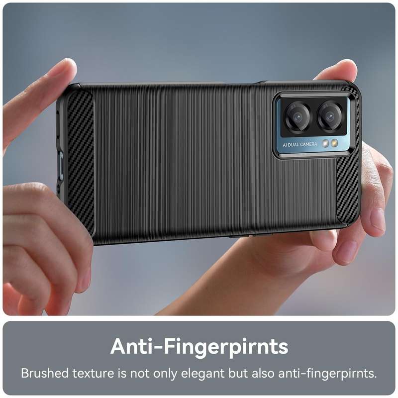 For OPPO A77 4G Brushed Texture Carbon Fiber Shockproof TPU Phone Case(Black)