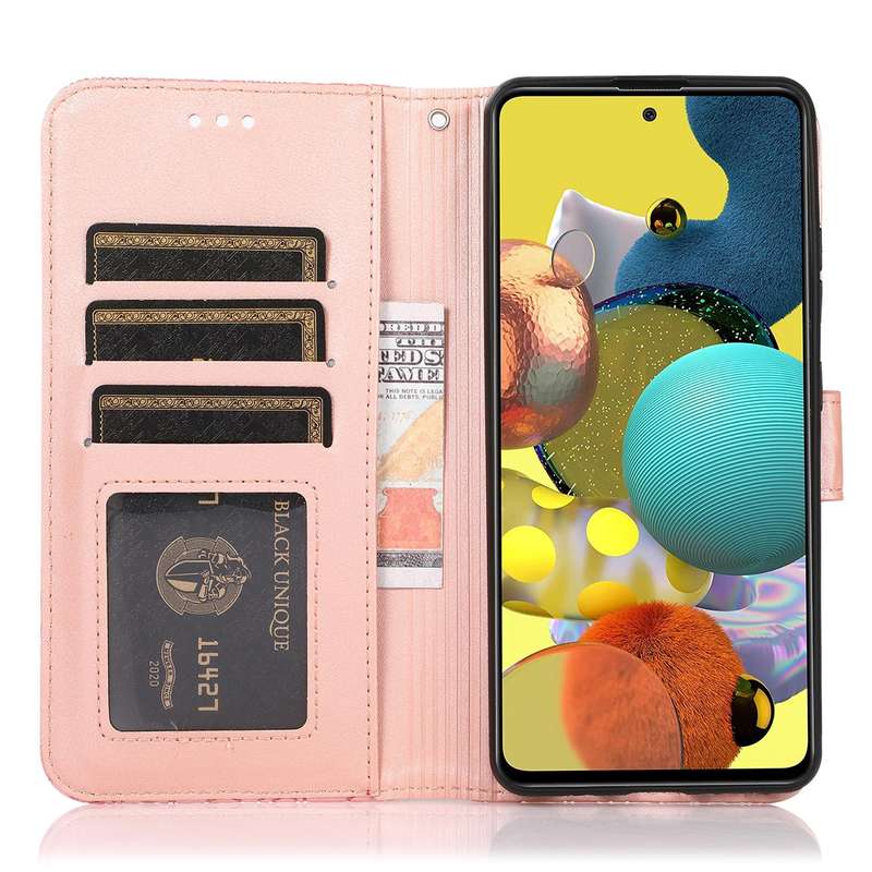 For Samsung Galaxy A51 Skin Feel Embossed Sunflower Horizontal Flip Leather Case with Holder & Ca...