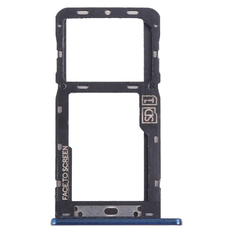 For Motorola Moto G7 Power US Version SIM Card Tray + Micro SD Card Tray (Blue)