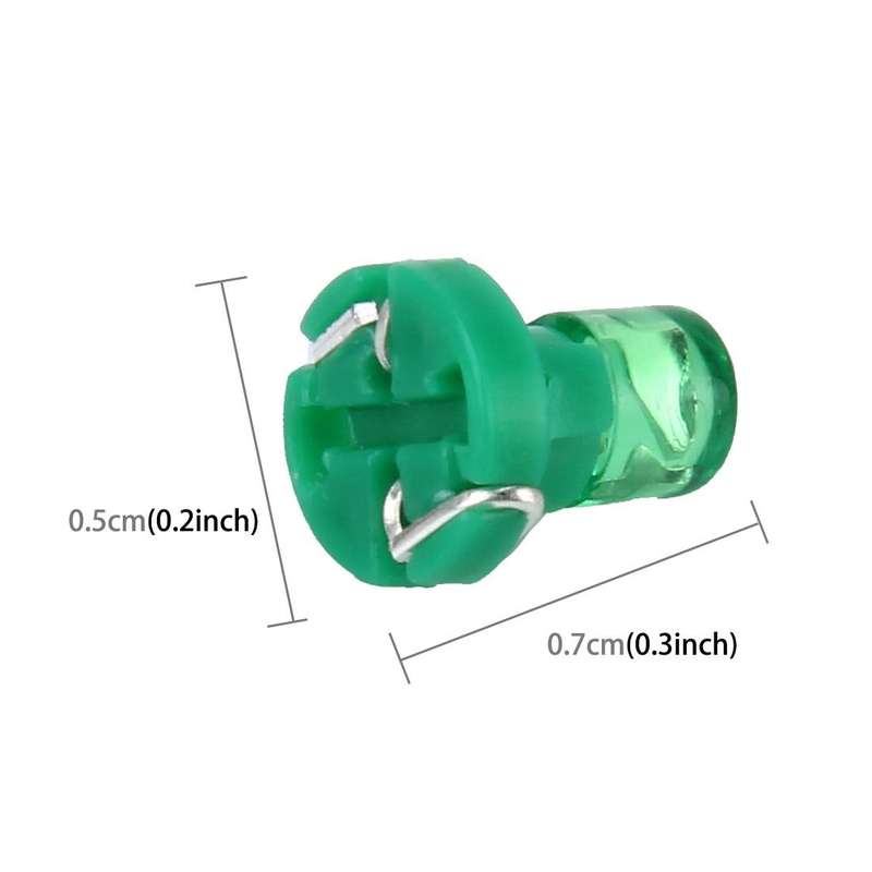 10PCS 2W T3 Wedge Instrument Panel LED Light Dashboard Gauge Cluster Indicator Lamp Bulb(Green Li...