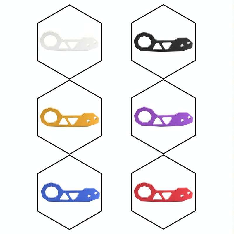 Aluminum Alloy Rear Tow Towing Hook Trailer Ring for Universal Car Auto with 2 x Screw Holes(Red)