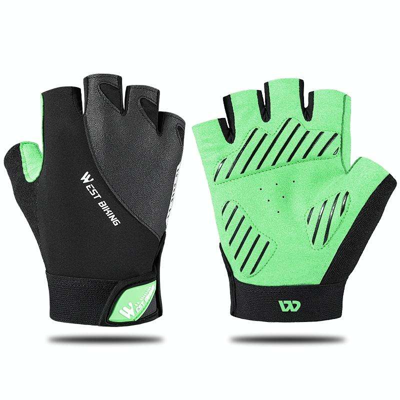WEST BIKING YP0211210 Mountain Cycling Gloves Half Finger Breathable Anti-Slip Gloves Riding Equi...
