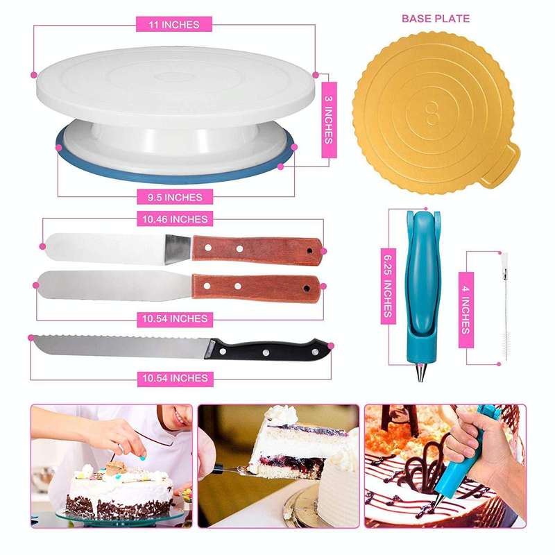124-in-1 Cake Turntable Piping Nozzle Piping Bag Baking Tool Set
