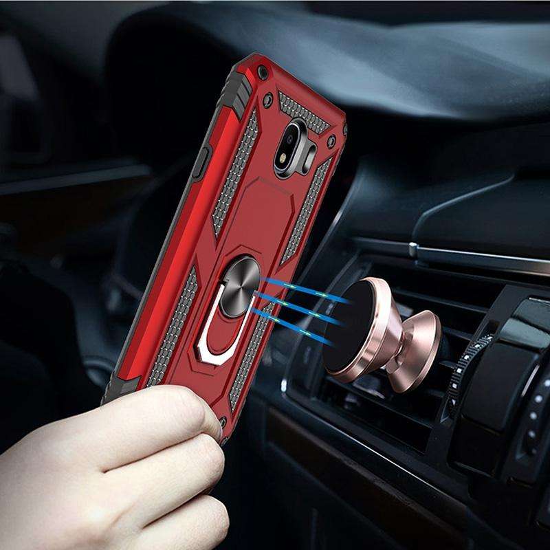 Sergeant Armor Shockproof TPU + PC Protective Case for Galaxy J4 2018, with 360 Degree Rotation H...