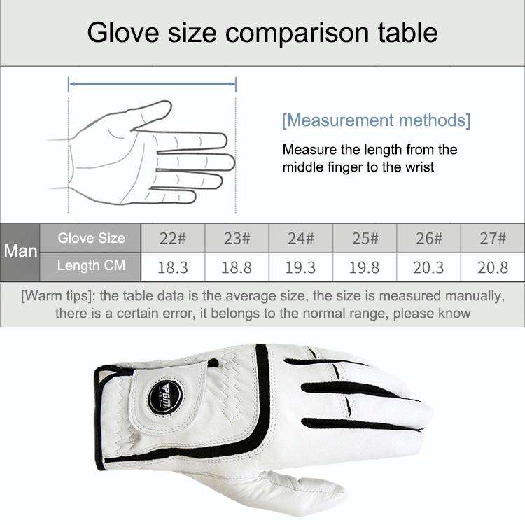 PGM Golf Sheepskin Breathable Non-slip Single Gloves for Men (Color:Right Hand Size:24)