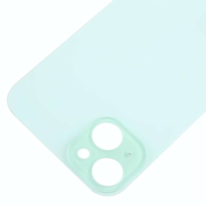 For iPhone 15 Plus Easy Replacement Big Camera Hole Glass Back Battery Cover(Green)