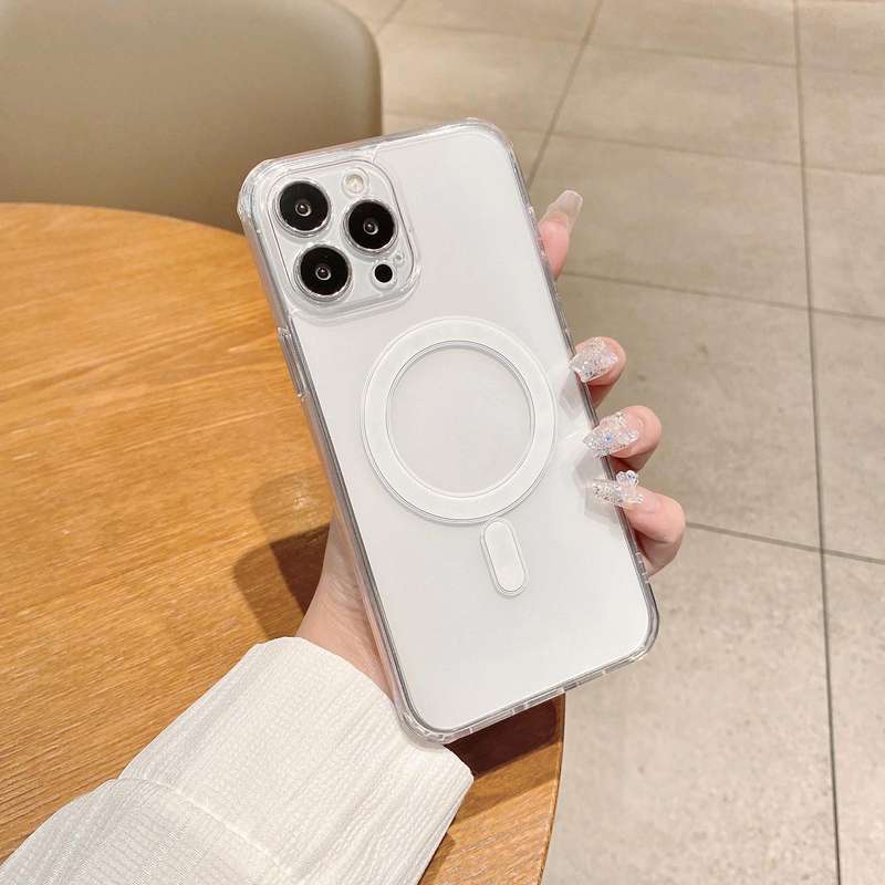 For iPhone 11 Pro Max Fine Hole MagSafe Magnetic Clear Acrylic TPU Case