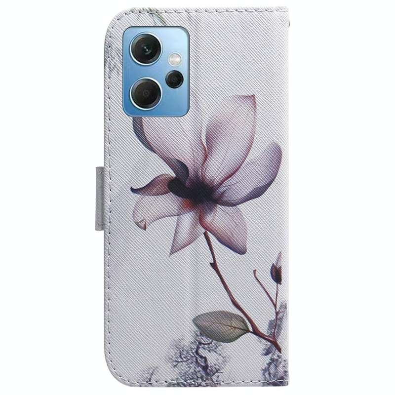 For Xiaomi Redmi Note 12 4G Global Coloured Drawing Flip Leather Phone Case(Magnolia)