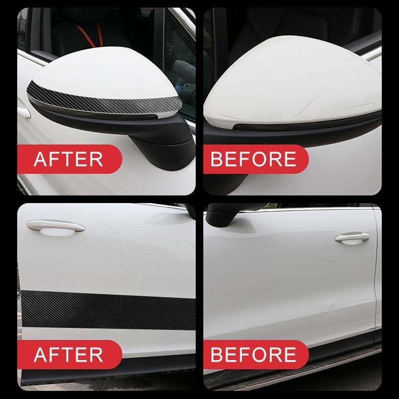 Universal Car Carbon Fiber Door Anti-collision Strip Protection Guards Trims Stickers Tape, Size:...