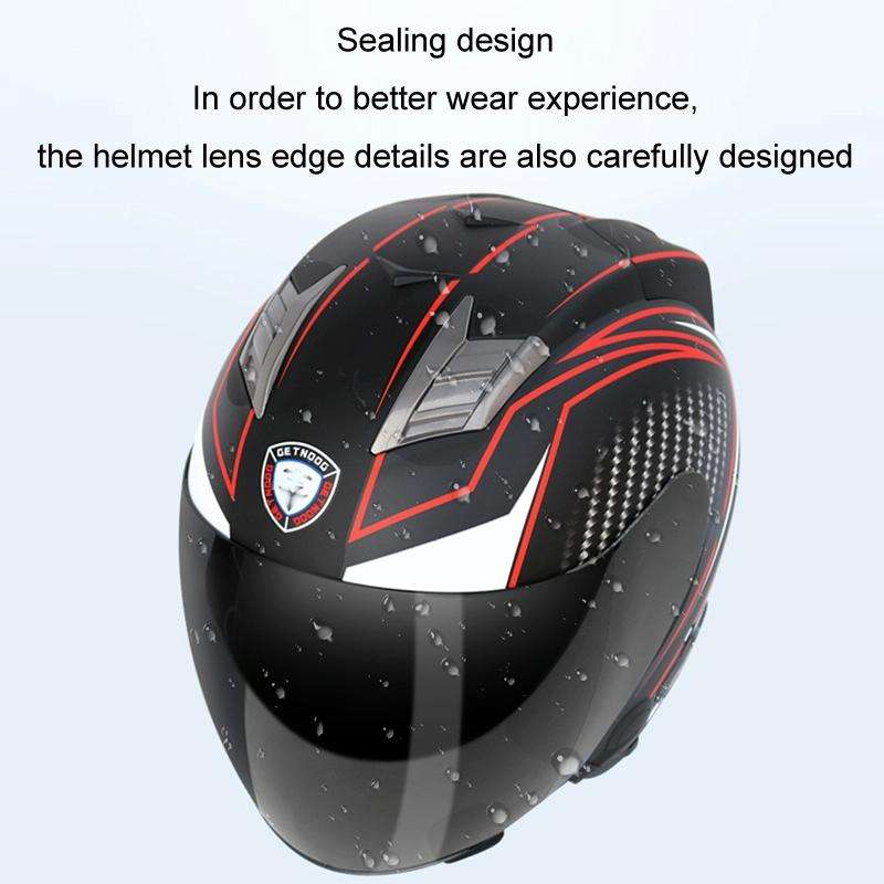 KUQIBAO Motorcycle Smart Bluetooth Sun Protection Double Lens Safety Helmet, Size: L(Glossy Black...