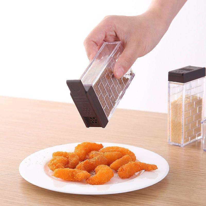 6 PCS Spice Seasoning Box PP Salt Pepper Jars Box Kitchen Spice Storage Bottles(Coffee)