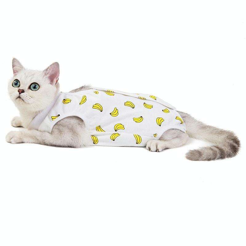 Female Cat Breathable And Anti-Licking Sterilization Clothing, Size: M(Banana)