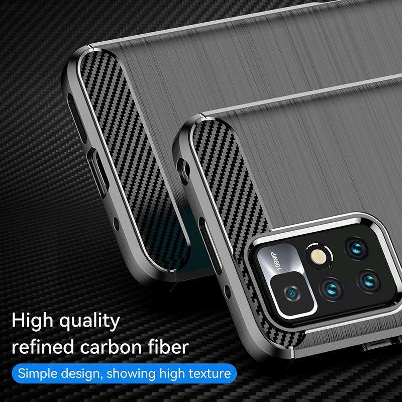For Xiaomi Redmi 10 2022 Brushed Texture Carbon Fiber TPU Case(Black)