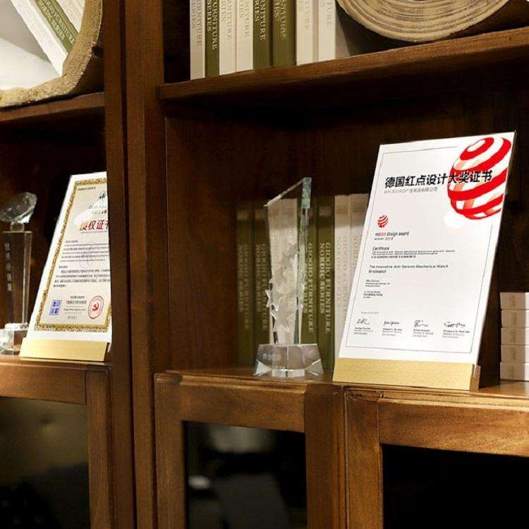 Transparent Acrylic Wooden Base Certificate Photo Frame Vertical Beech