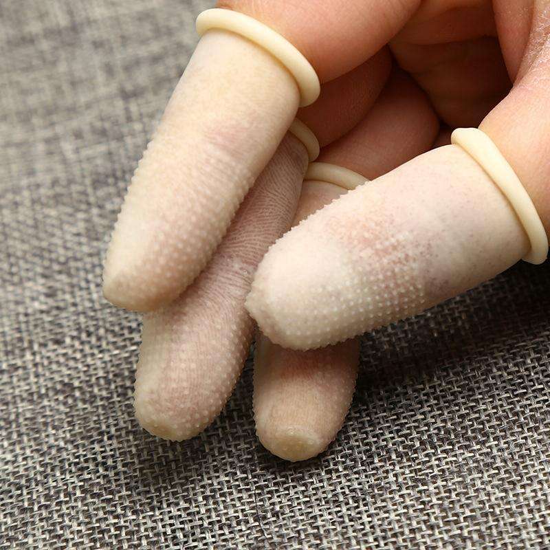 100pcs / Pack Antistatic Antislip Durable Fingertips Latex Protective Gloves, Size: L, 2.8*6.5cm(...