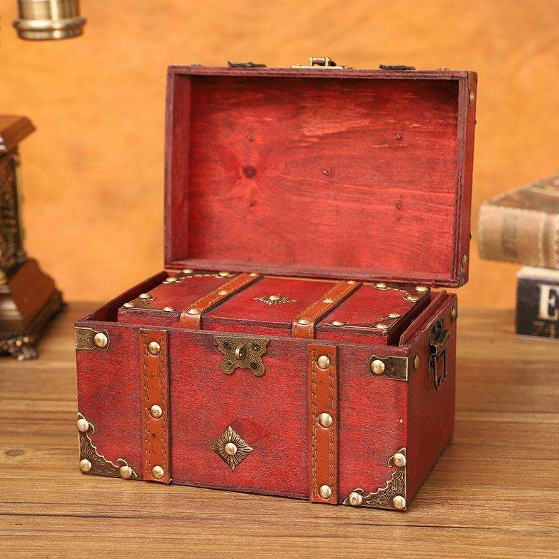 Antique Square Jewelry Storage Box Film And Television Props Wooden BoxSpecification 3 PCS / Set ...