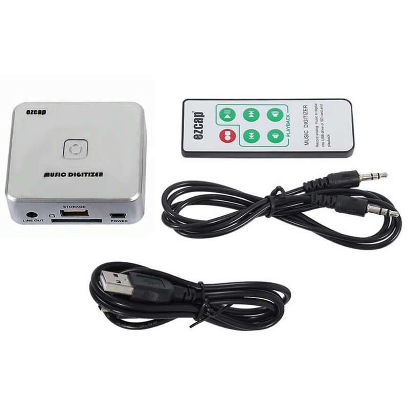 EZCAP241 Audio Capture Recorder Adapter Card, 3.5mm RCA R/L Analog Audio to MP3 Music Digitizer C...