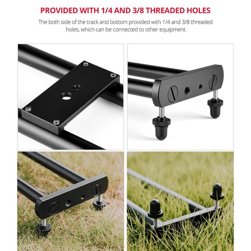 YELANGU YLG0119A 60cm Splicing Slide Rail Track + Trolley Rail Buckle for SLR Cameras / Video Cam...