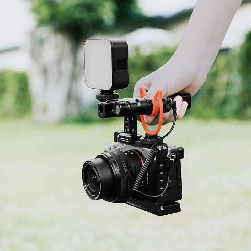 PULUZ Video Camera Cage Filmmaking Rig with Handle for Sony Alpha 7C / ILCE-7C / A7C(Black)