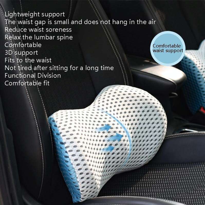 Car Supplies Lumbar Support Memory Foam Car Backrest Lumbar Cushion Seat Cushion Lumbar Pillow, C...
