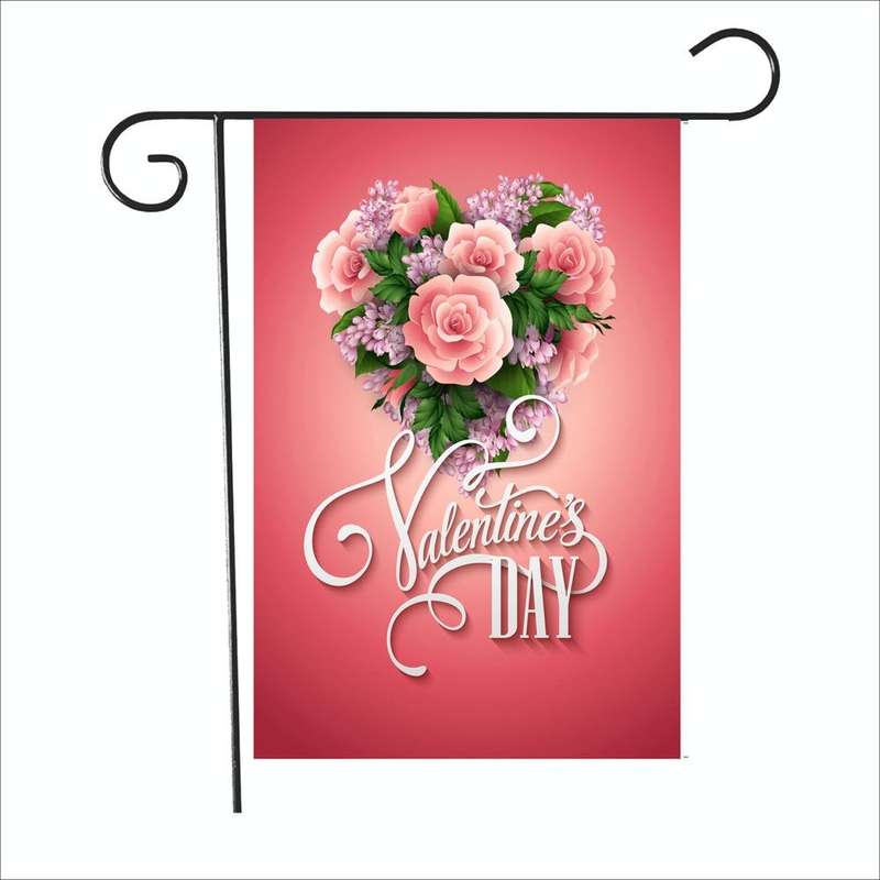 2 PCS Valentine Day Garden Flag Festive Atmosphere Garden Banner(QR011)
